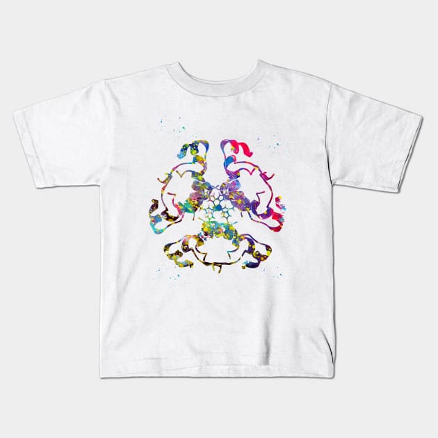 Insulin Structure Kids T-Shirt by erzebeth